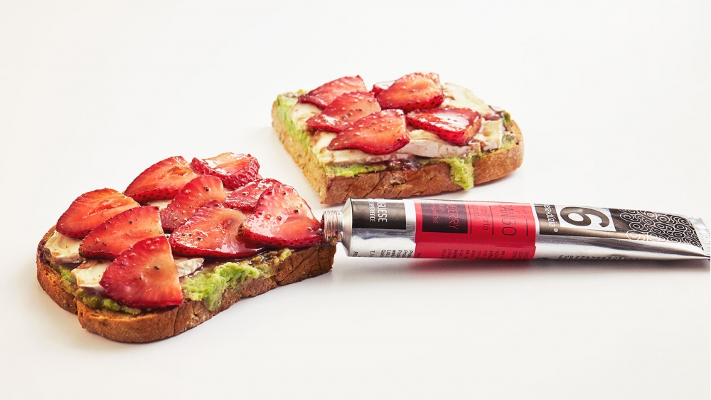 Avocado and Strawberry Toast with Strawberry Jam with Port Wine and Chilli